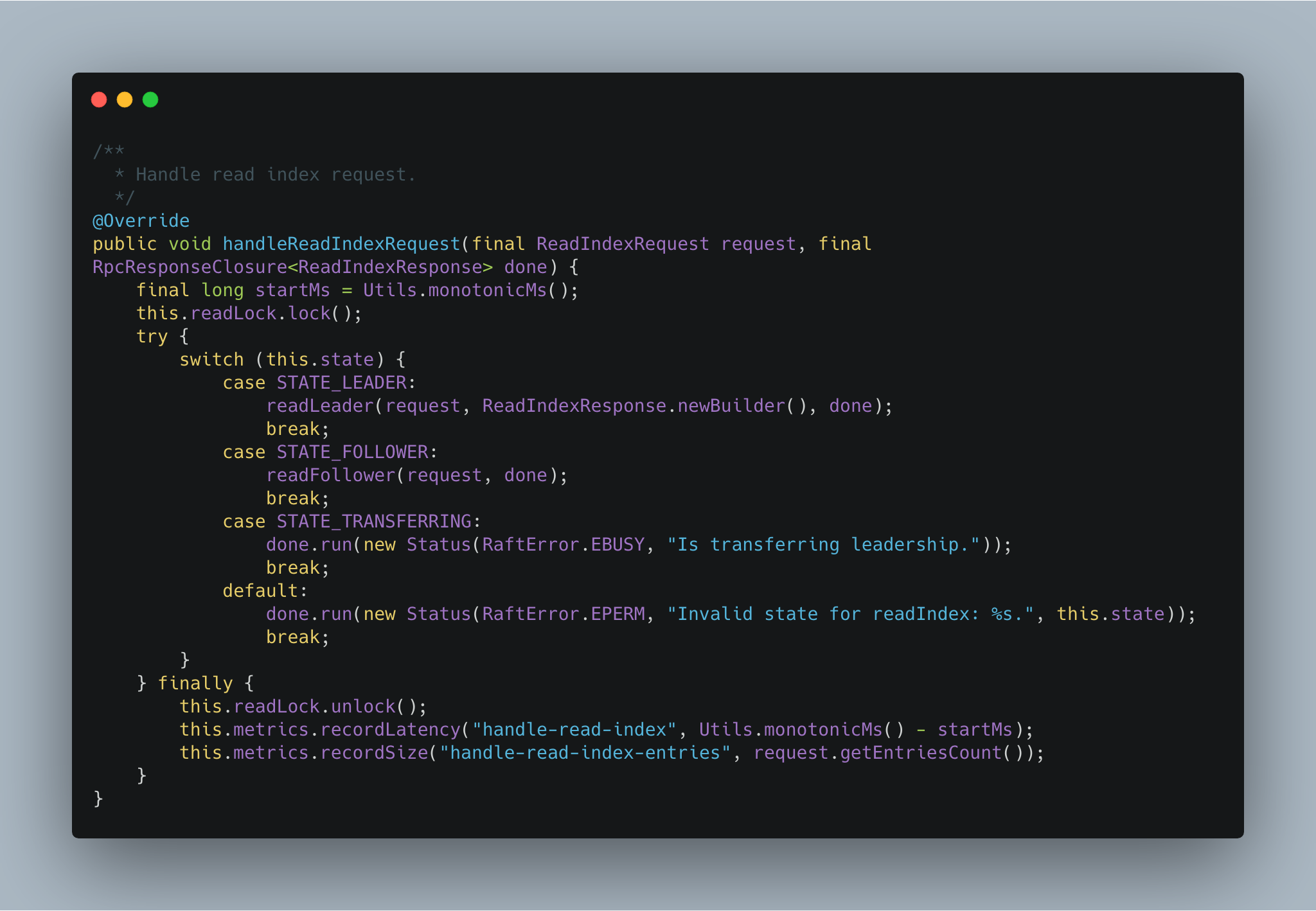 全异步机制的 ReadIndex 核心逻辑 carbon