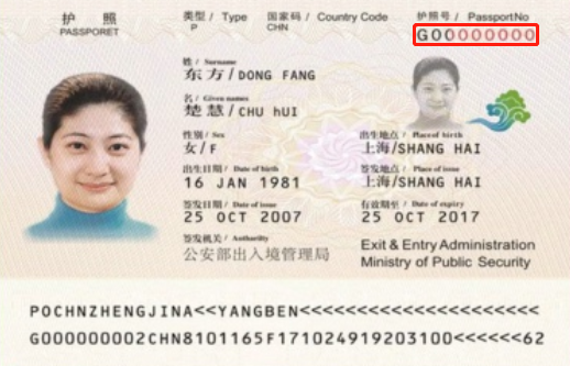 护照号格式图片