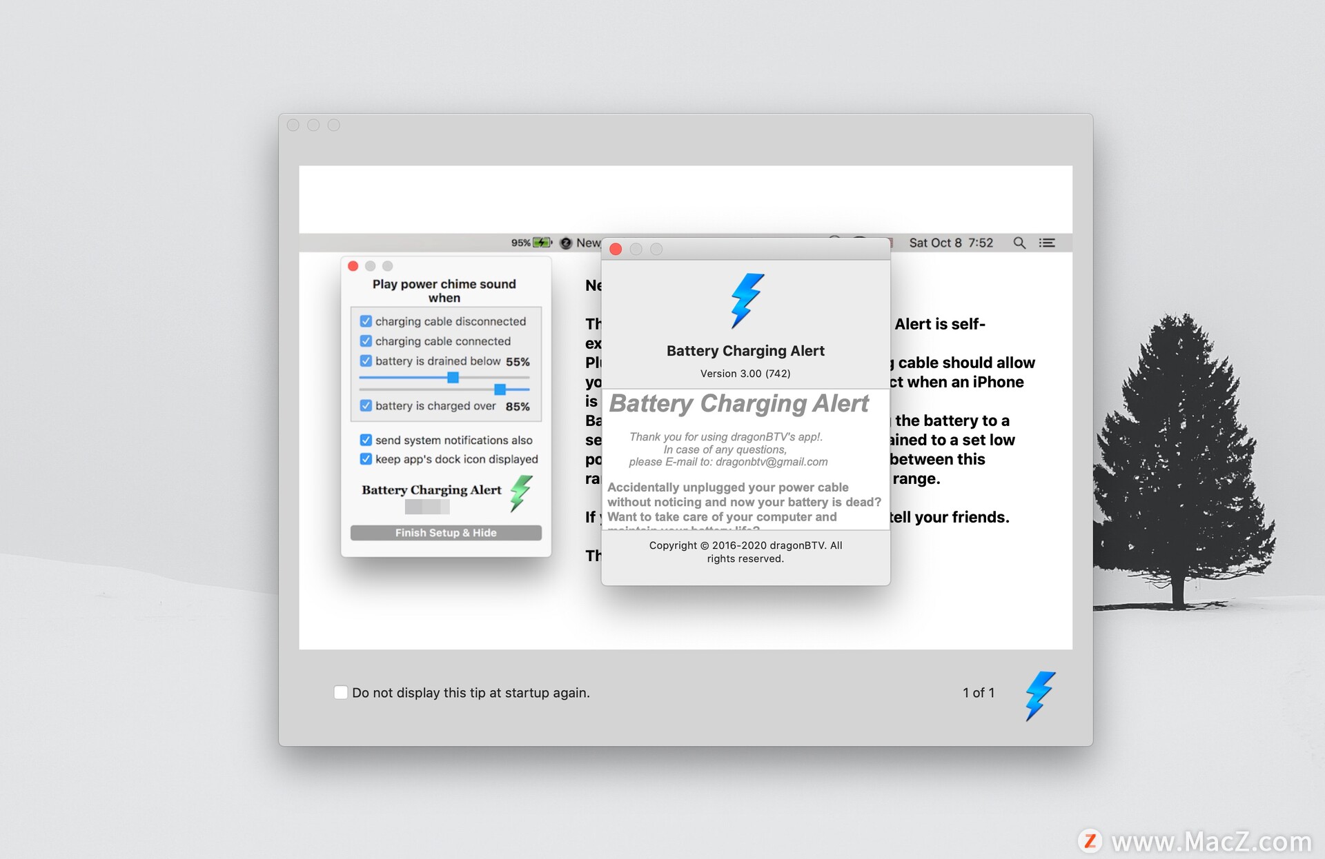 Battery Charging Alert for Mac(电脑电池充电提醒工具)v3.00 免激活版 - 图1