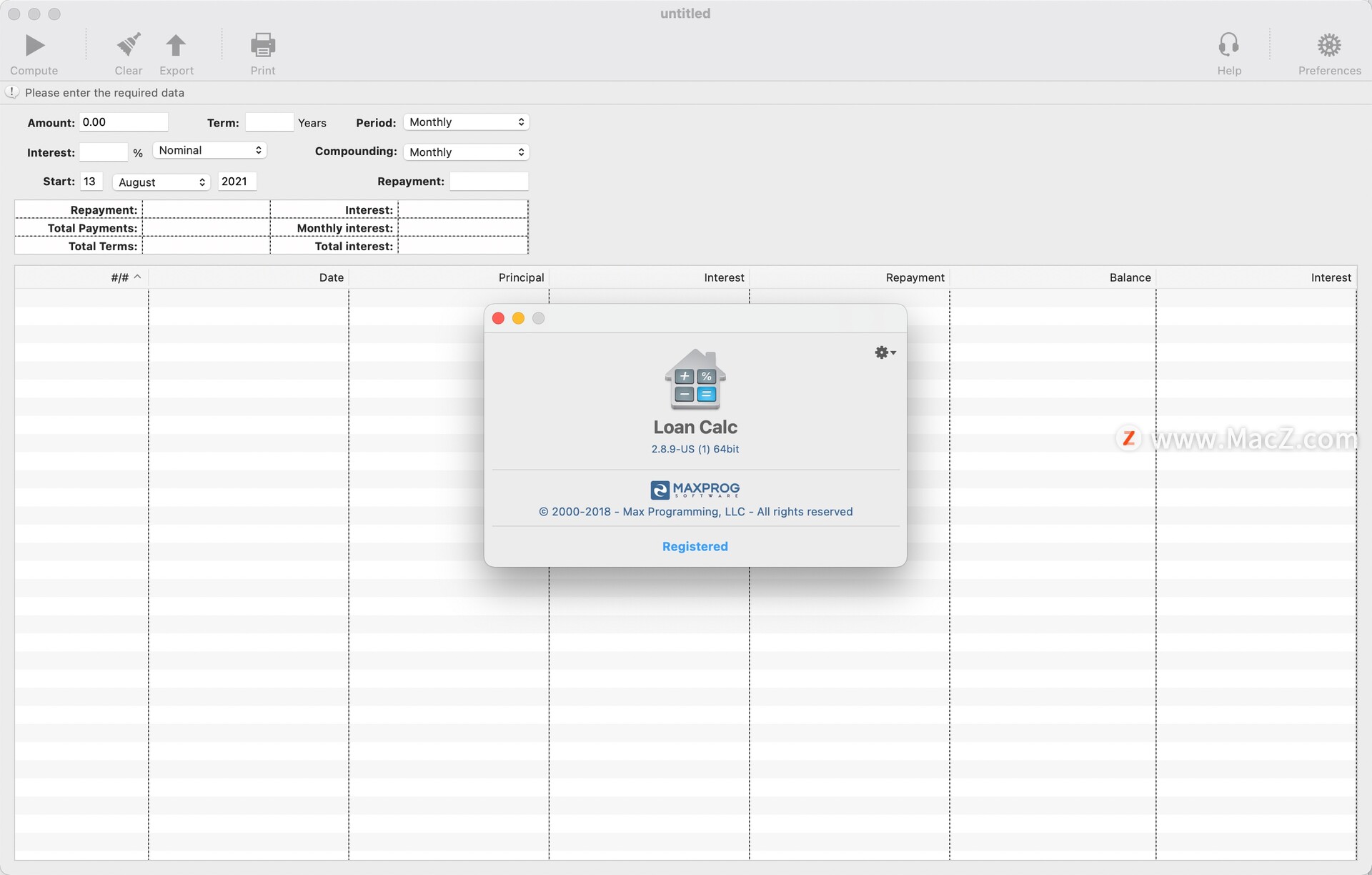 Loan Calc for Mac(计算房贷软件)2.8.9 - 图1