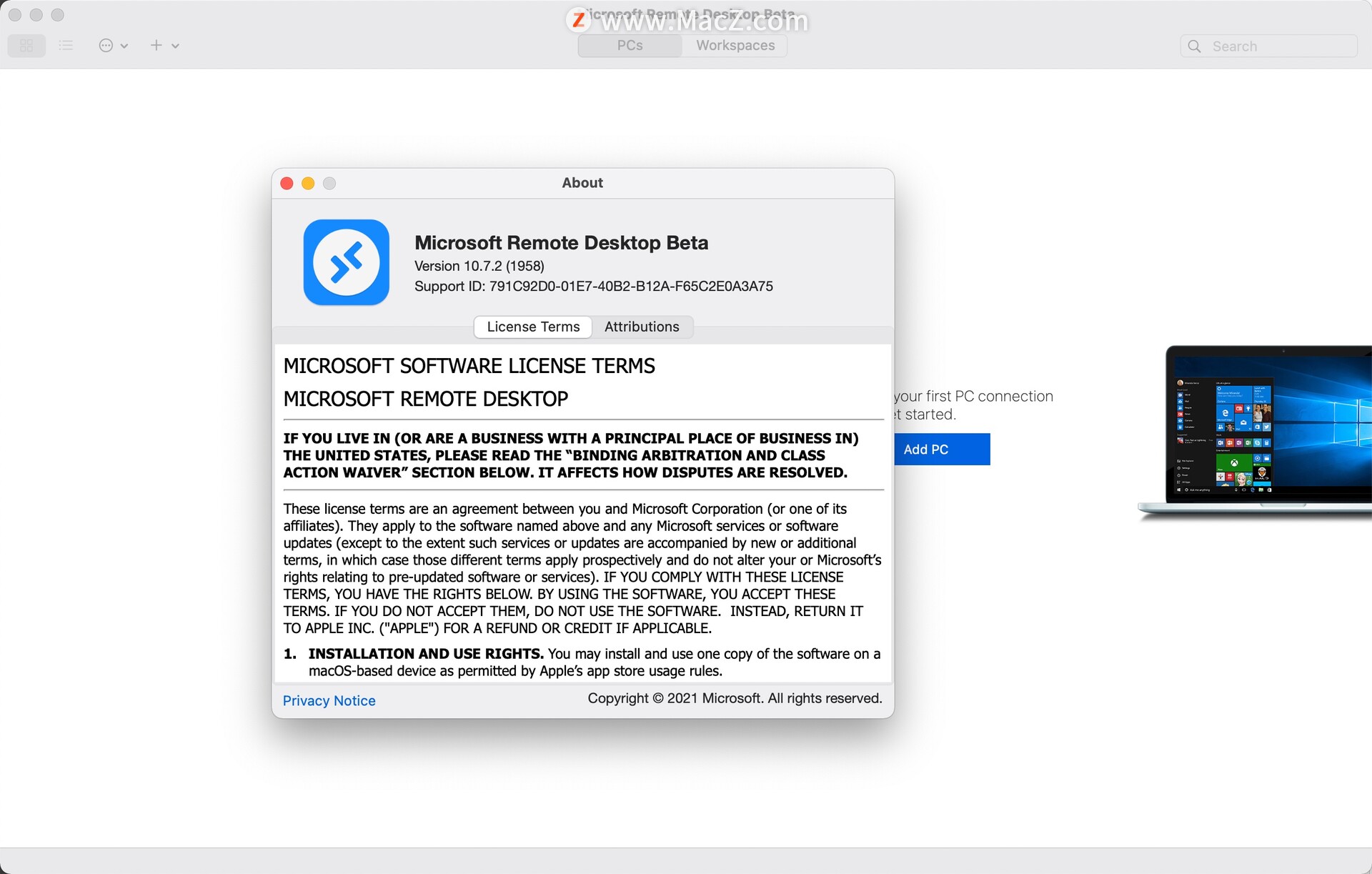 Microsoft Remote Desktop for Mac(微软远程连接工具)v10.7.2(1958)中英直装版 - 图1