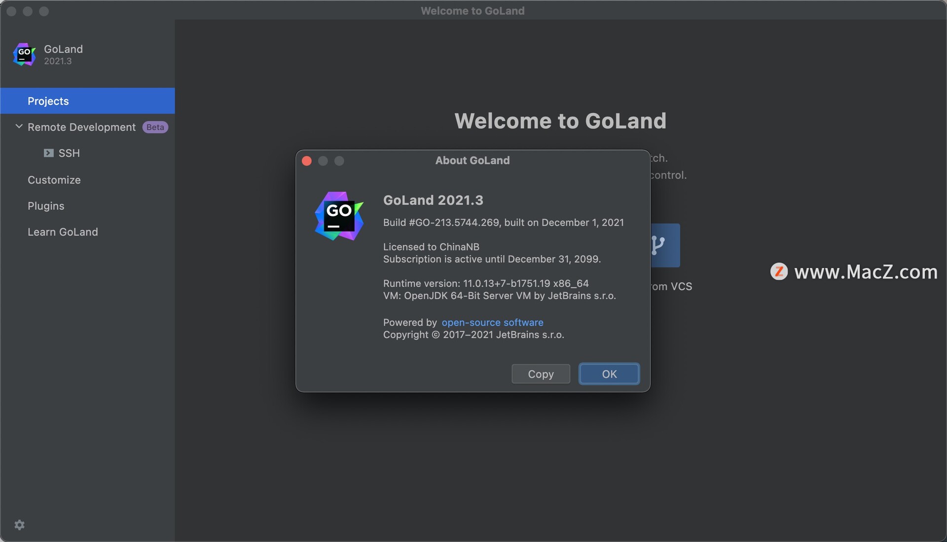 JetBrains GoLand 2021 for Mac(GO语言集成开发工具环境) v2021.3中文激活版 - 图1