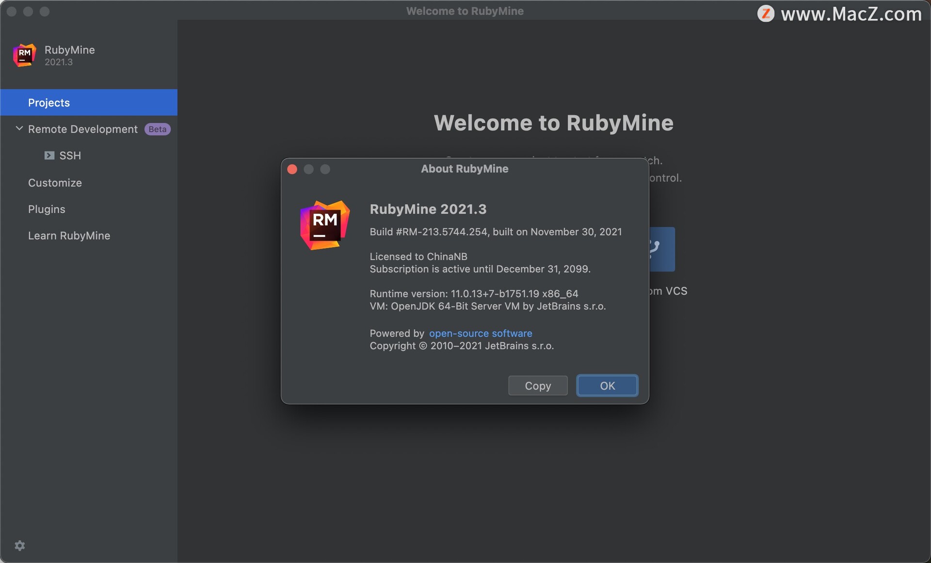 JetBrains RubyMine 2021for Mac(Ruby代码编辑器)v2021.2.4RC中文激活版 - 图1