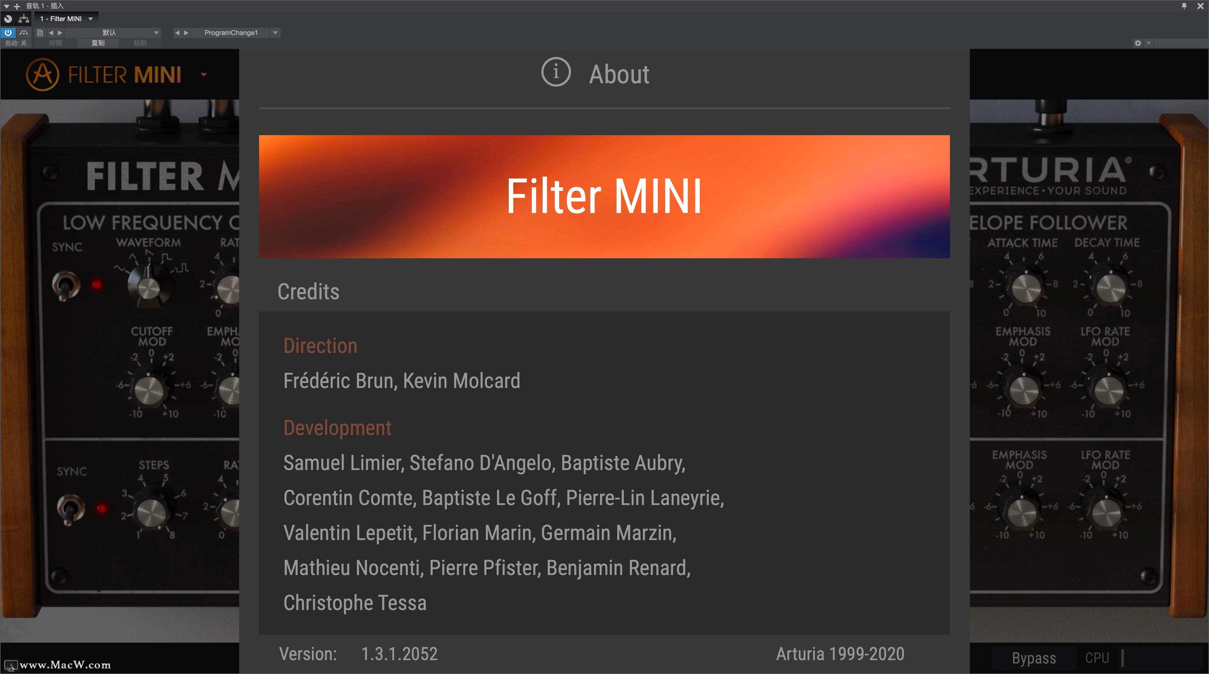 Arturia Mini Filter for Mac(梯形滤波器) v1.3.1.2052激活版 - 图1