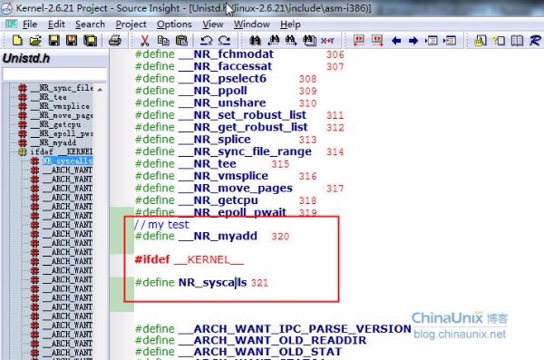 g Kernel-2.621 Project - source 1 nux-2. .21 Eile Edit Search Project Help AR „zplice A.Th_hAFr __kTh_WAxr _AEY_WAM _nry_wm _nry_wm wur — km-wur _ocy-wnrr _AFCY-WArr ATh_hAFr _kTEWAFr _AEILWANT _nry_wm _AEY_wm wur define _NR_fchmodat define NR_faccessat define _NR_pselect6 define NR_ppolI define _NR_unshare define NR set robust list define N st_list define _NR_splice define NR_syn ge define _NR_tee define NR_vmsplice # define _NR_move_pages define NR_getcpu 1’ / my test define _NR_myadd 320 ifdef _KERNEI— define NR_syscalls 3 define define define ARCH WANT OLD Chinaunl blog chanaumxnet STAT