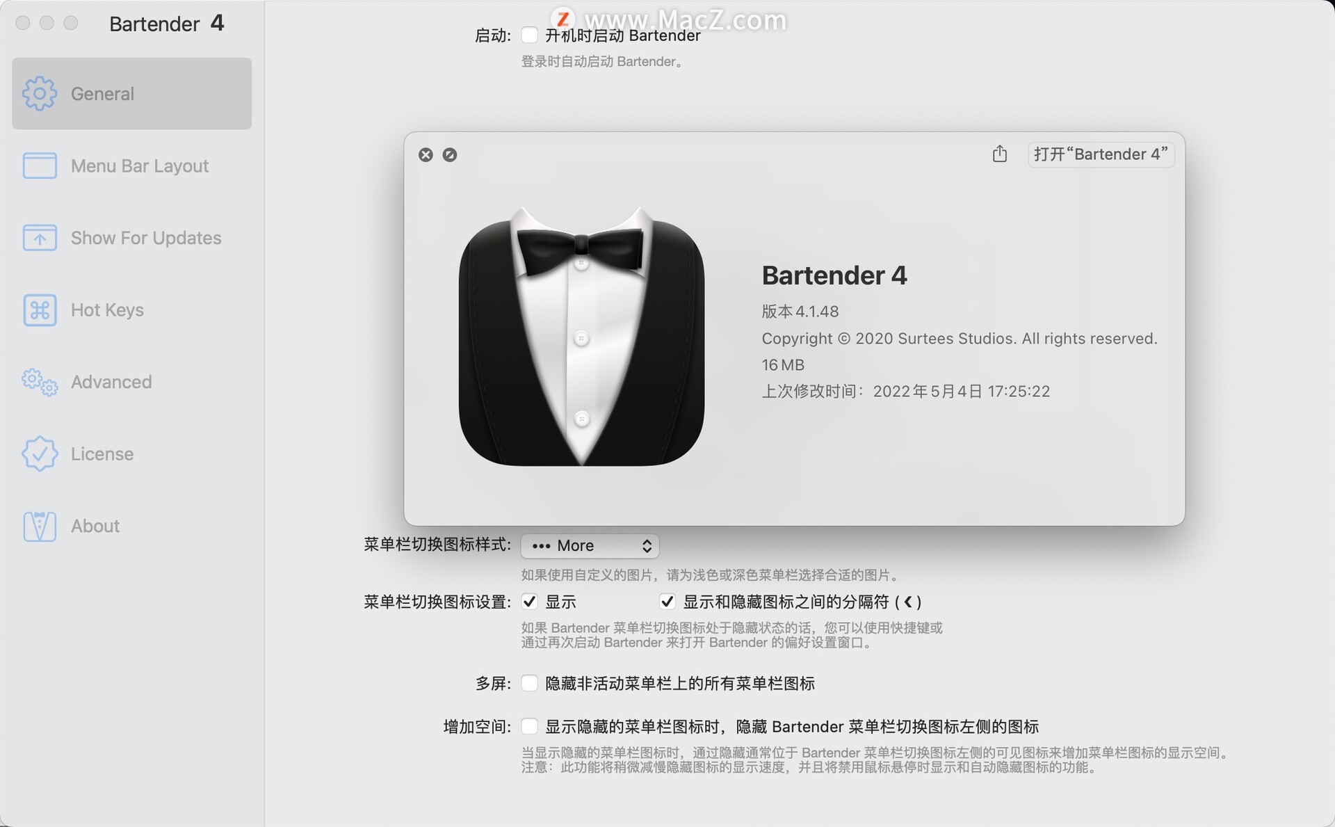 Bartender 4 Mac中文免激活版 菜单栏应用管理软件 - 图1