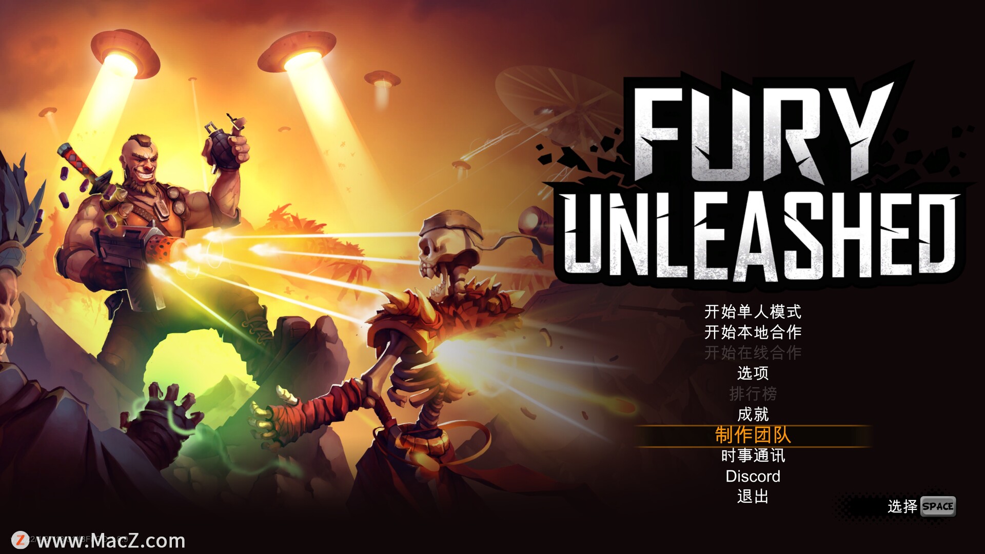 恶棍英雄Fury Unleashed for Mac(横版动作射击游戏)v1.9.0中文激活版 - 图1