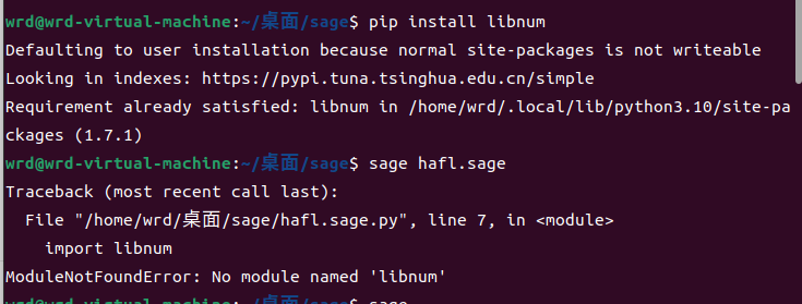 Linux 里遇到的sage问题