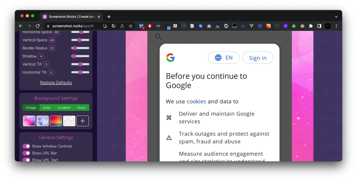 Screenshot.Rocks（自动截图 + 设备 Mockups）