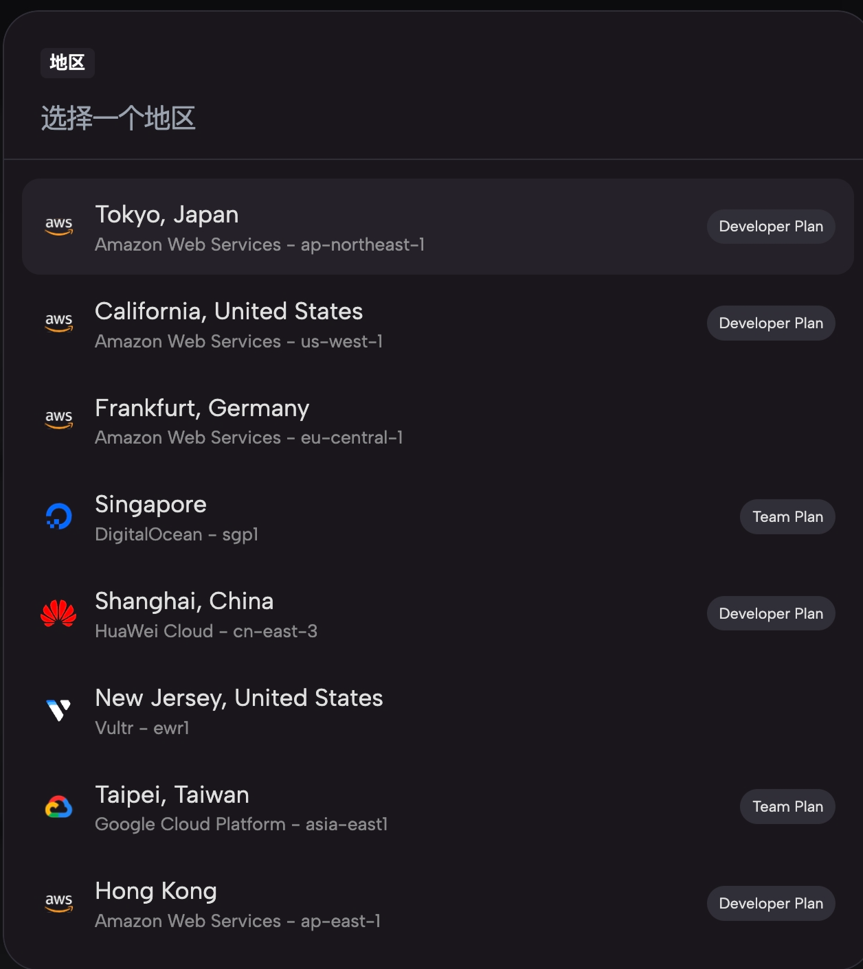 选地区