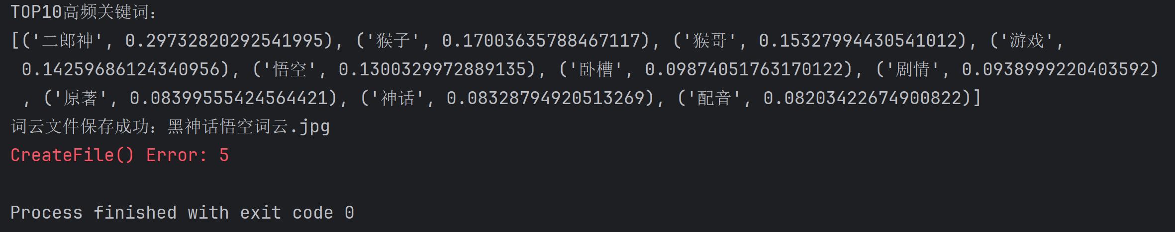 TOP10高频词