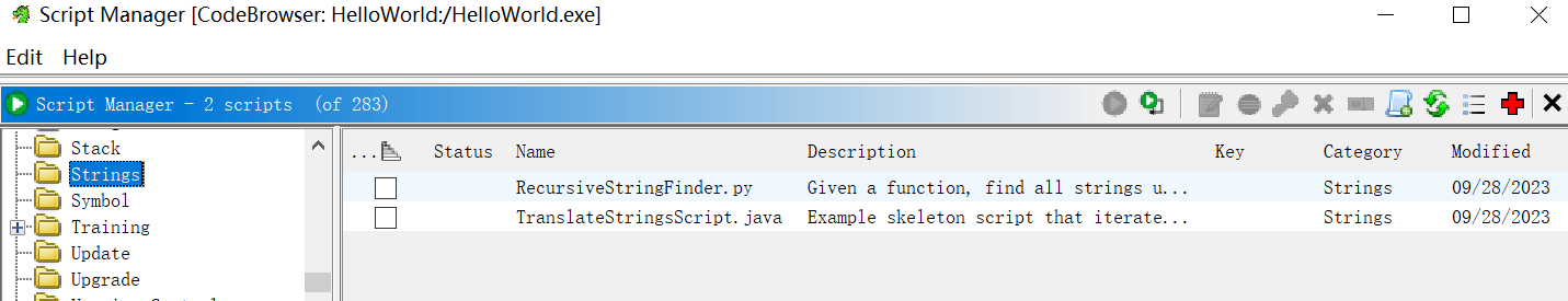Figure 2.5 – String-related scripts available in Script Manager