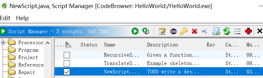 Figure 2.9 – Enabling a script to be integrated with Ghidra