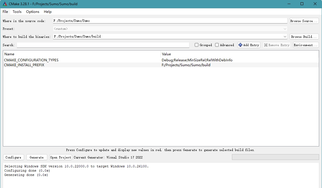 cmake生成visual studio解决方案