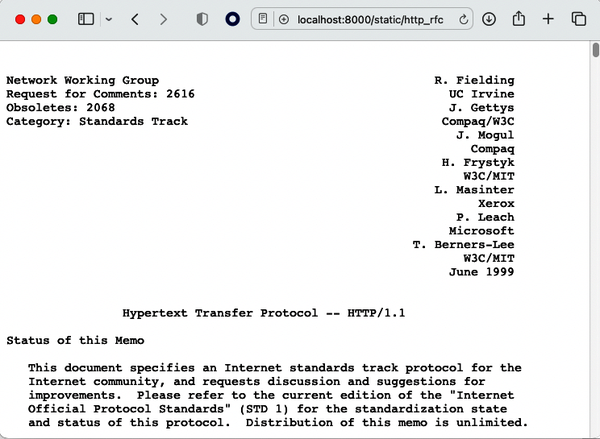 图8：单个静态文件服务展示