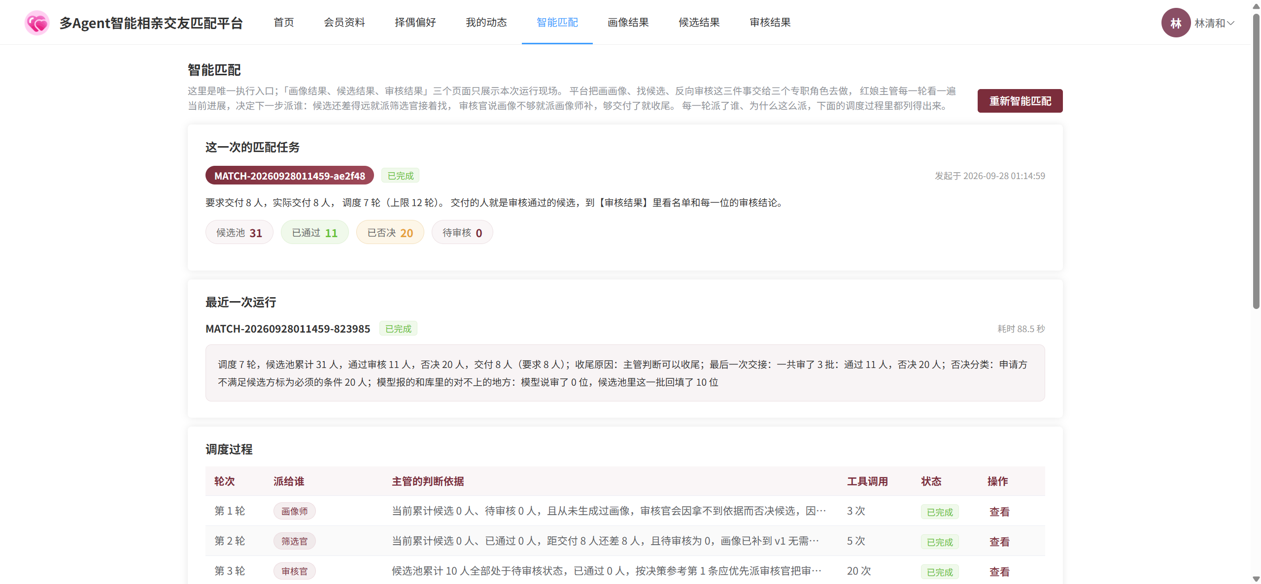 智能匹配与调度过程