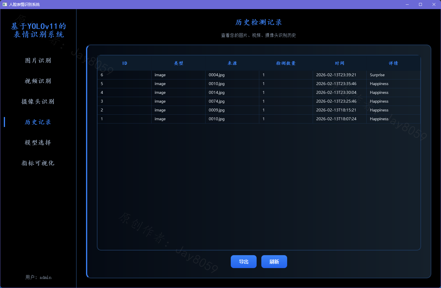 基于 YOLOv11 的人脸表情识别系统项目截图1