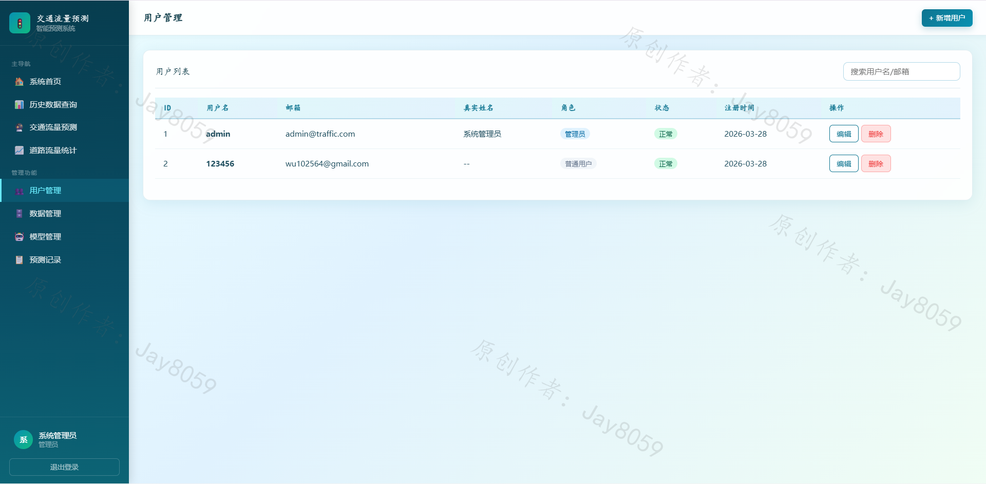 基于深度学习的智能交通流量预测 Web 系统项目截图1