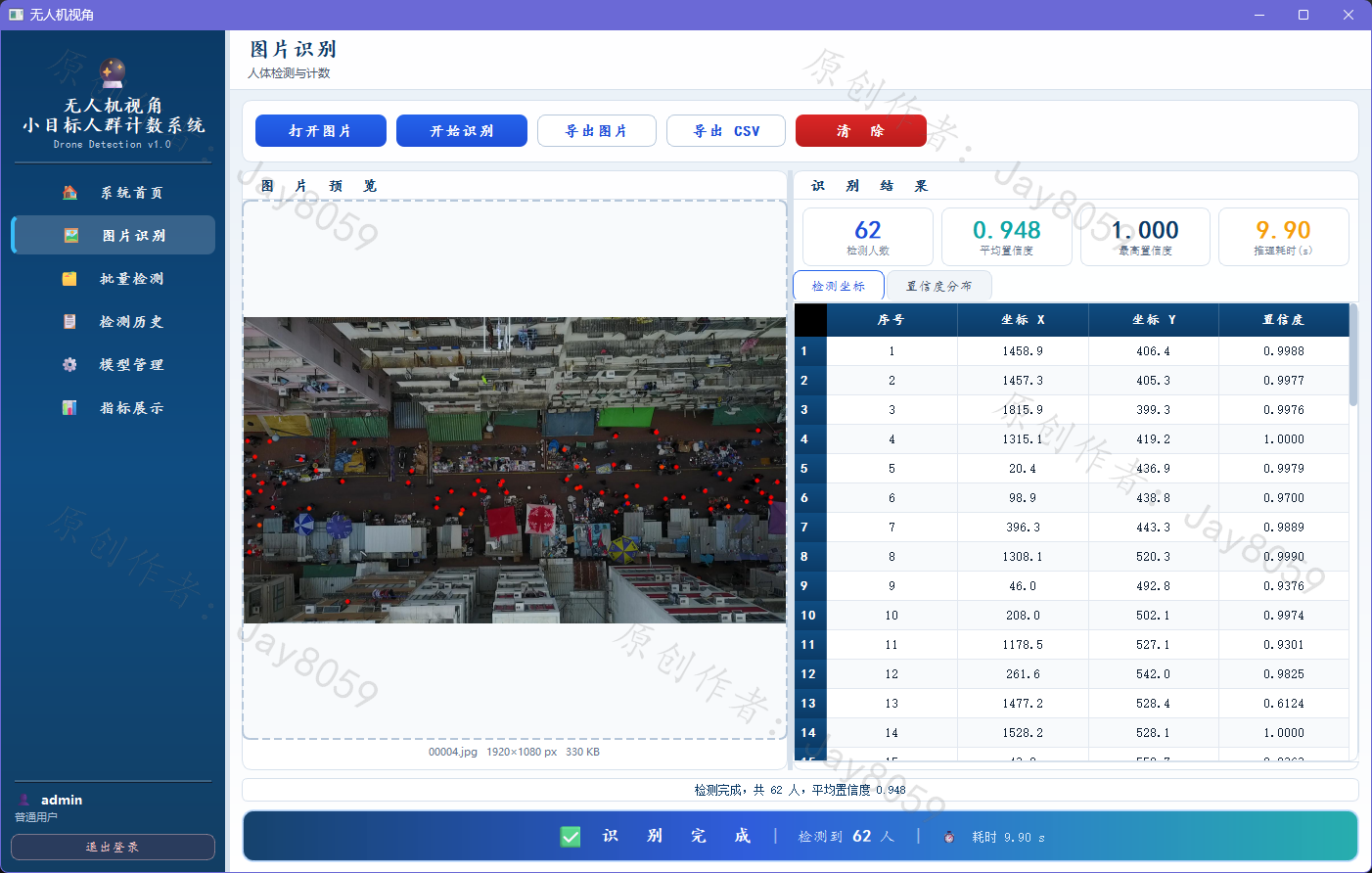 无人机视角下小目标人群计数系统