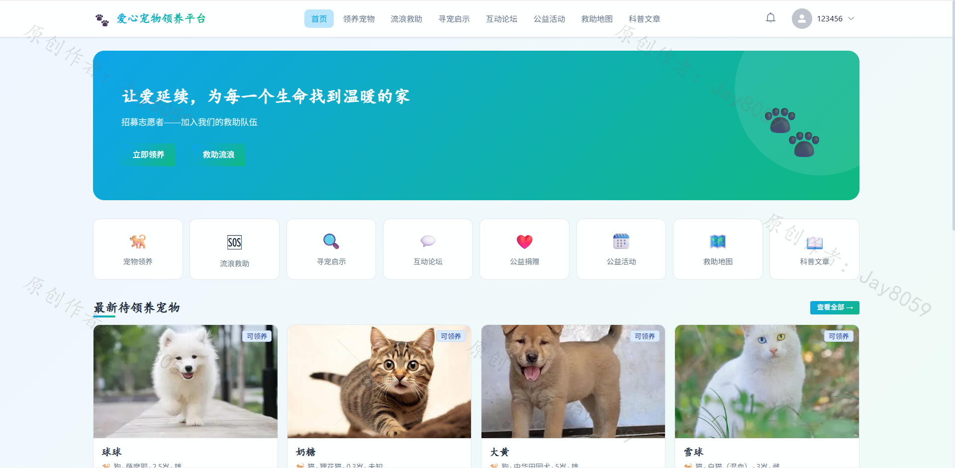 基于fastapi+vue的宠物领养管理系统