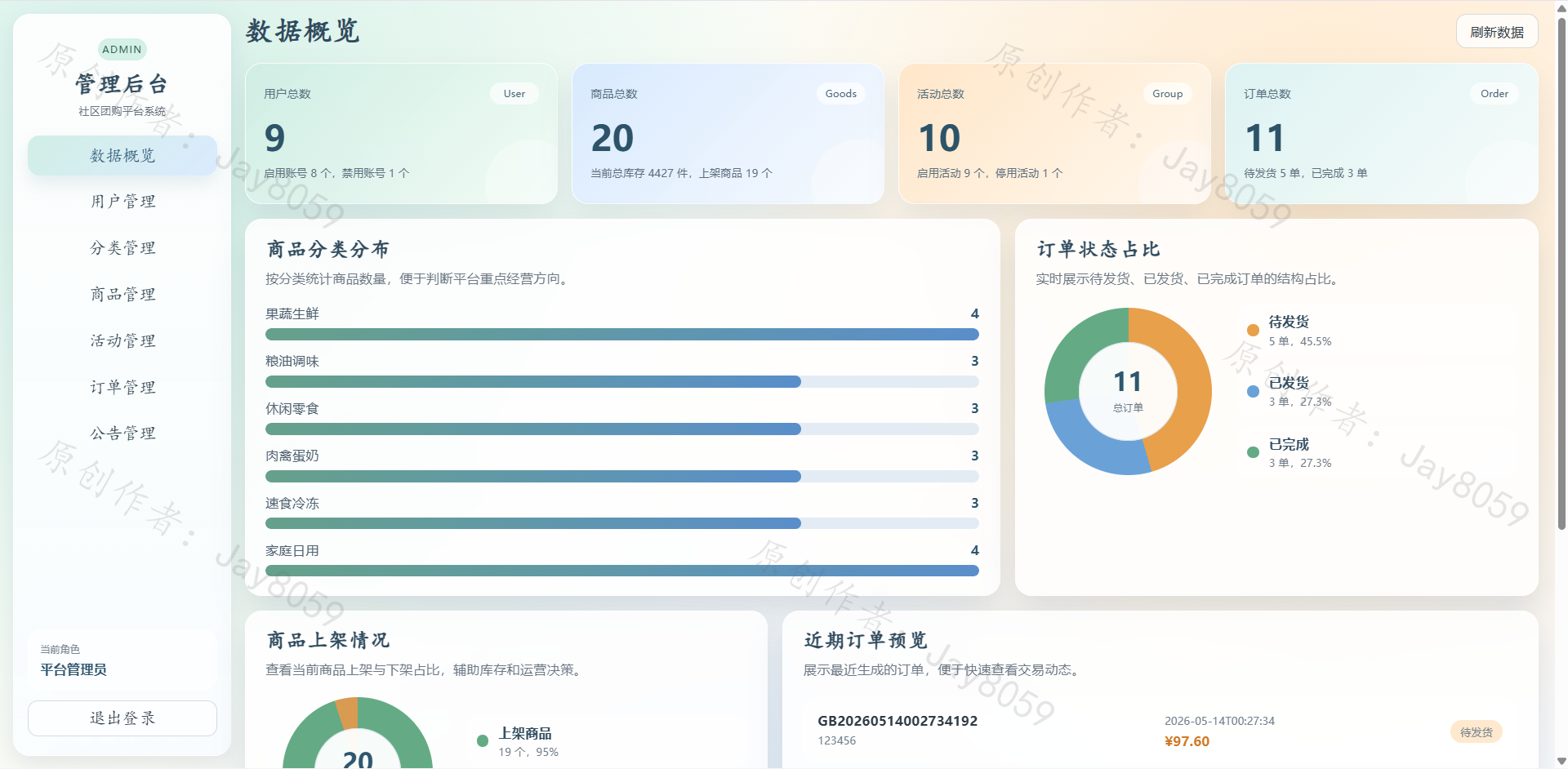 基于SpringBoot的社区团购平台项目截图1