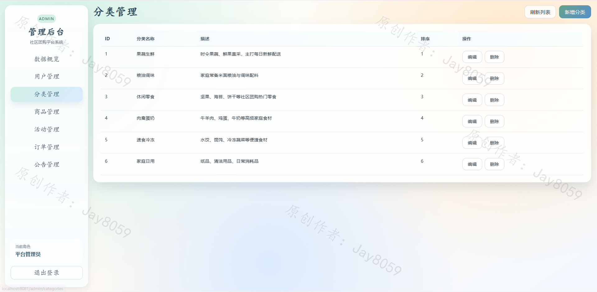 基于SpringBoot的社区团购平台项目截图1