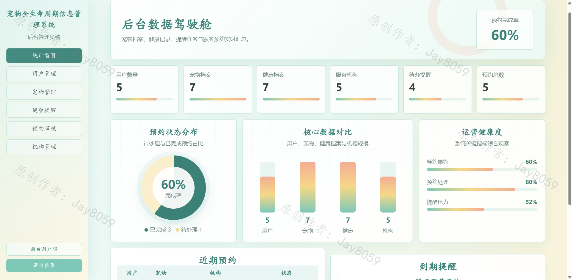 基于SpringBoot的宠物全生命周期管理系统项目截图1