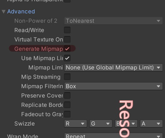 开启Mipmapping